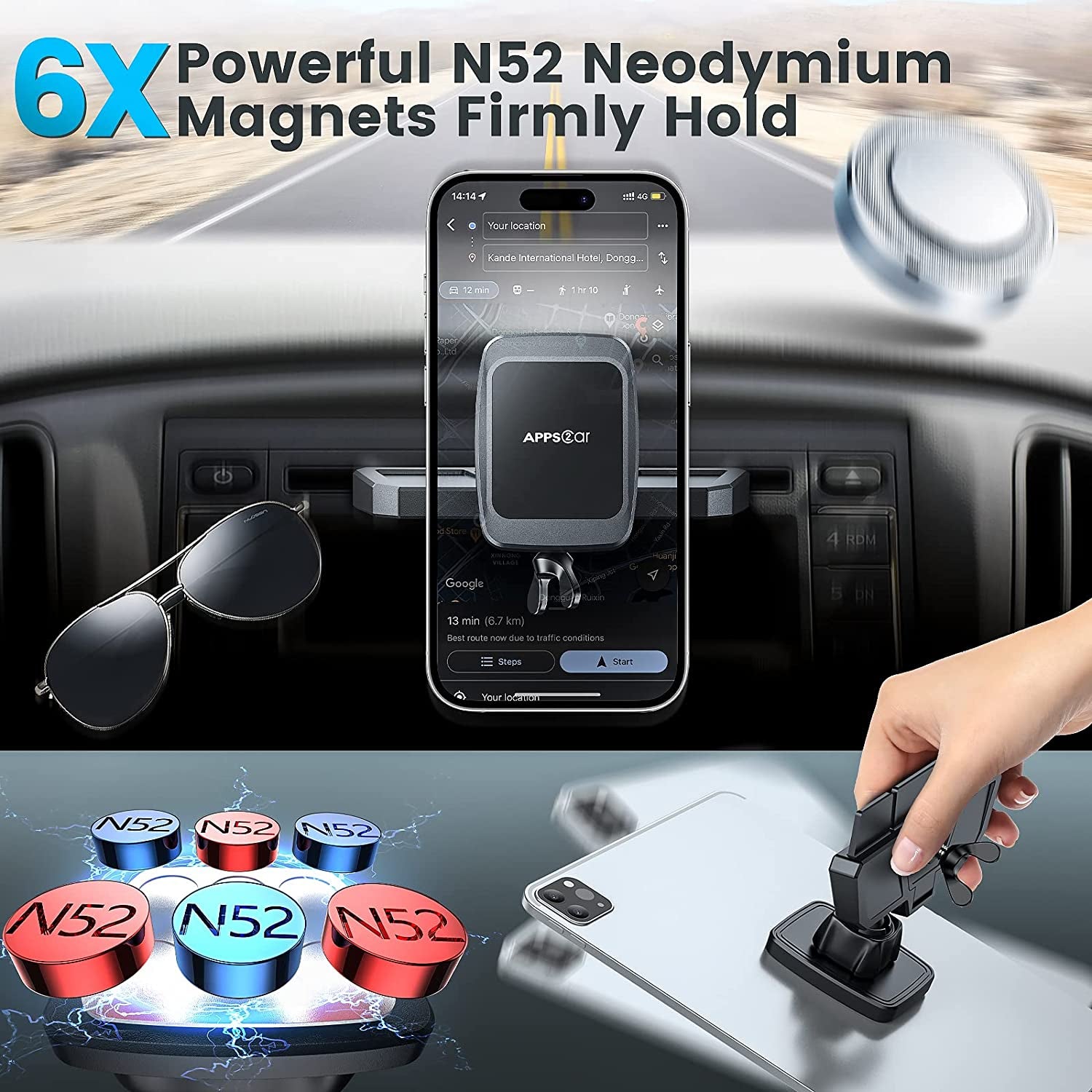 Revolutionary CD Slot Phone Mount - Secure, Magnetic, and 360° Adjustable for Ultimate Convenience