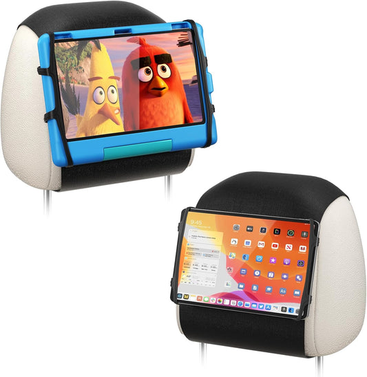 Universal Car Headrest Tablet Mount - Adjustable Holder for 7-12.9 Inch Devices - Perfect for Kids and Road Trips