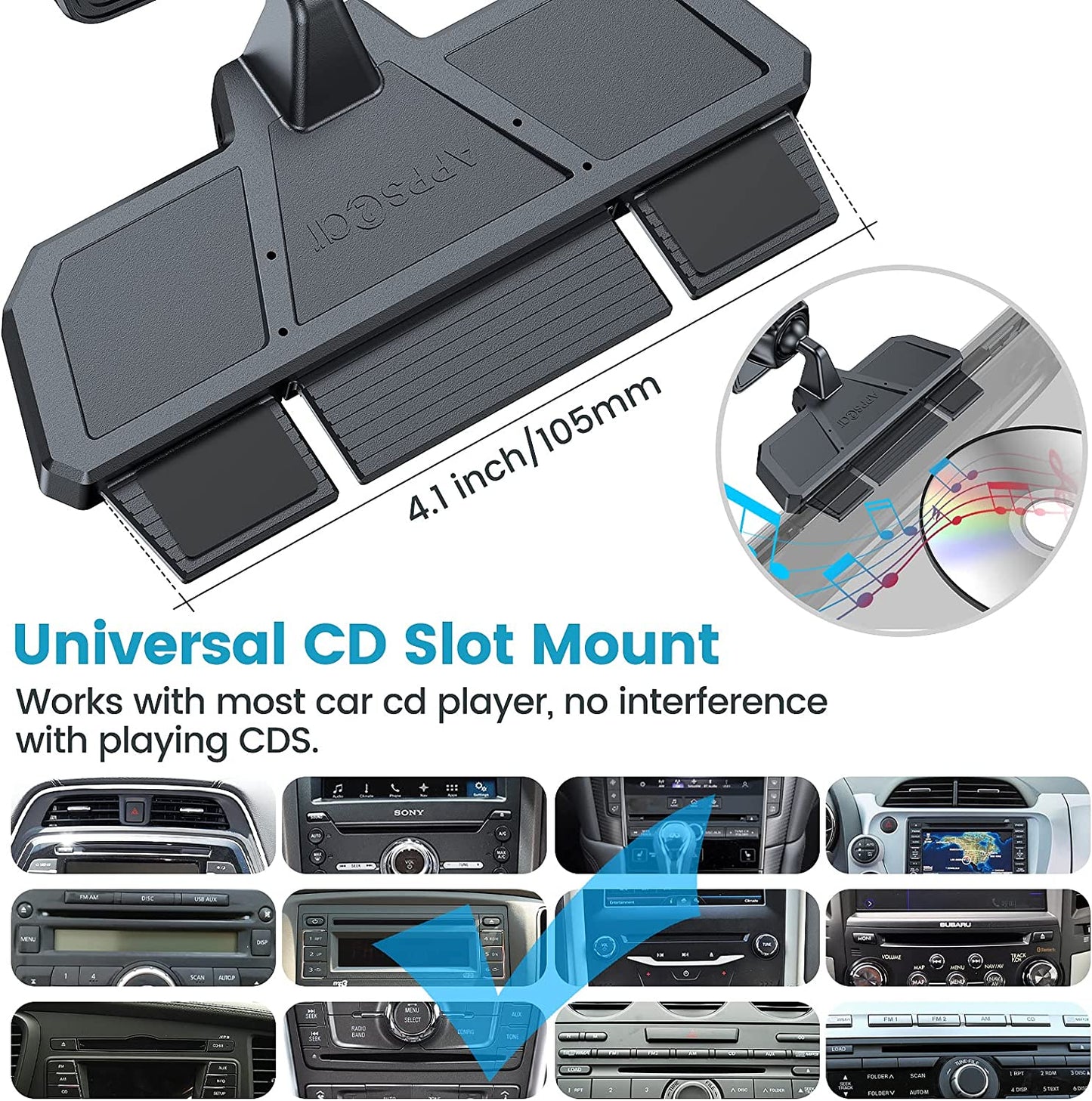 Revolutionary CD Slot Phone Mount - Secure, Magnetic, and 360° Adjustable for Ultimate Convenience